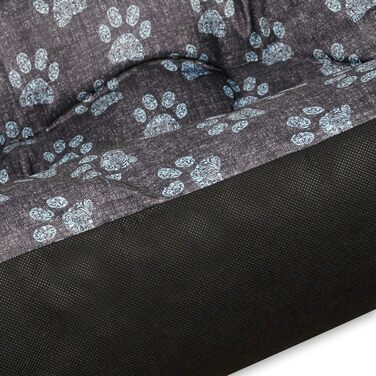 Крісло-лежанка для собак SuperKissen24: лежанка-кошик, лежанка-софа, лежанка для собак великих, середніх та маленьких порід. Лежанка для тварин, розмір L, чорний та сірий колір, з подушками з льону, 95x75 см. Можна прати.