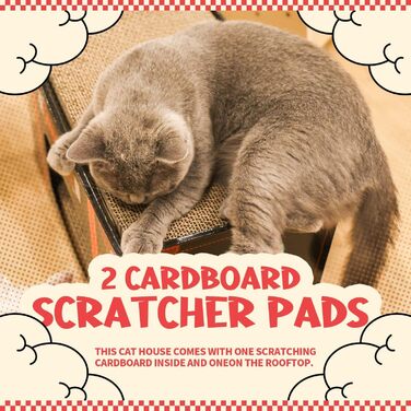 Котячий будиночок-крісло з картонної хвилястої поверхні ALL FOR PAWS Happy Go Lucky - великий, знімний, для дому