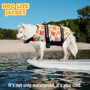 Рятувальний жилет для собак Schwiweste FainFun XL з квітами, Ripstop, регульований розмір, для собак великих і малих порід