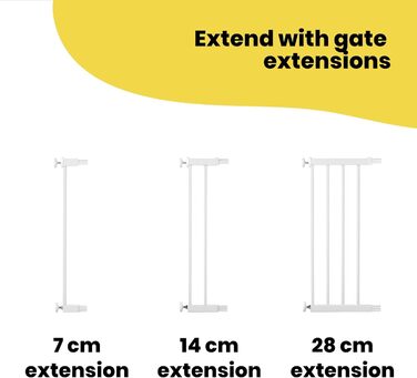 Ворота захисні Safety 1st Auto Close, Treppenschutzgitter без свердління, 73–80 см (розширюється до 136 см), автоматичне закривання, відкривання однією рукою, двостороння фіксація, білий (SecureTech)