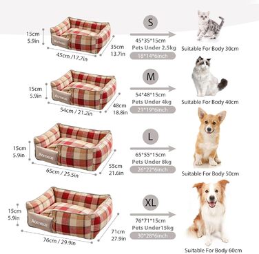 Ортопедичне ліжко для собак PETCUTE великих порід, кошик знімний, миється, антиковзаюче дно, м'яке диван-ліжко, сірий/червоний (XL, Класичний)