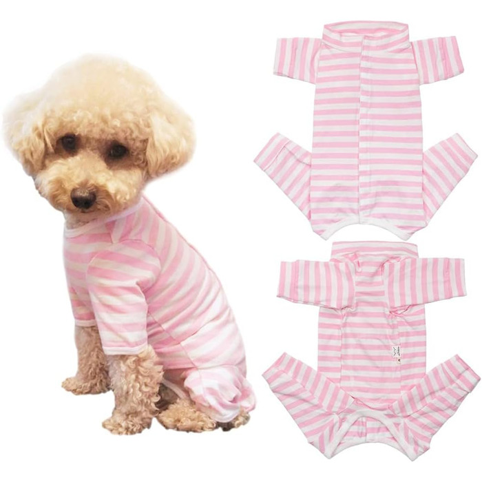 Тільце для собак після операції Kukaster: захист ран, для собак після кастрації, з отворами для лап, для собак з алергією, випаданням шерсті, після грумінгу, рожево-білий колір, розмір S