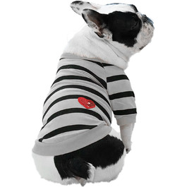Футболка для собак Boston Terrier, смугаста, синя, розмір S