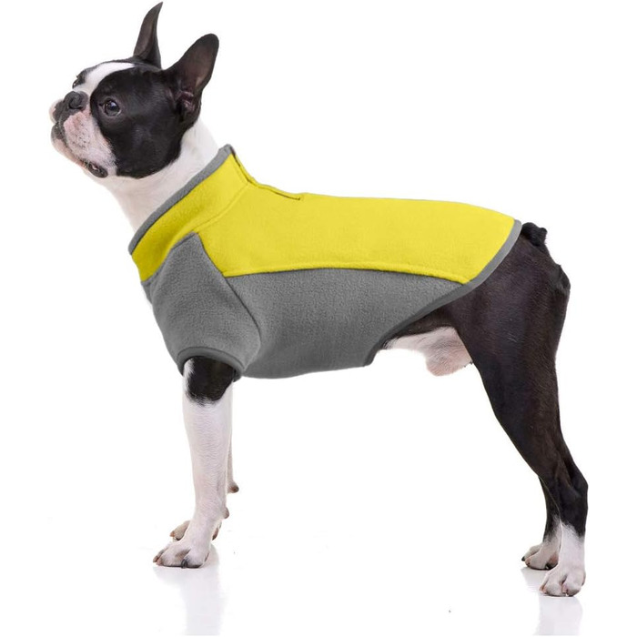 Жакета для собак з напівблискавкою, теплий зимовий пуловер/мантель для маленьких собак та цуценят, жовтий