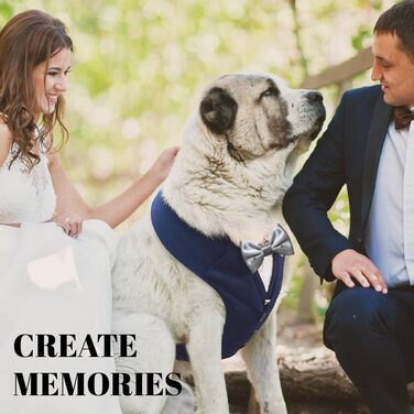 Смуговий костюм для собак AVERYDAY для весілля та ювілею: стильний костюм для собак на весілля з метеликом для маленьких та великих собак, формальний одяг для дня народження, пропозиції, фотосесій, косплею, особливих випадків (M (Окружність шиї 45-55 см),