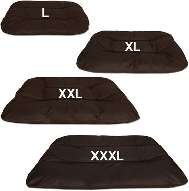 Двостороння лежанка для собак BedDog® REX, L, коричнева, овально-кругла, велика, з можливістю прання, для дому та вулиці, 80 x 60 x 11 см, CHOCOLATE