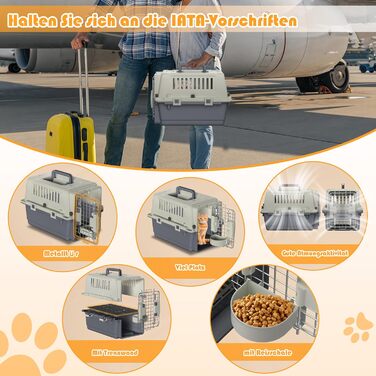 Транспортувальний бокс для собак FIVMEN 60x39,5x44 см, пластик, залізні двері, авіа- та автоперевезення