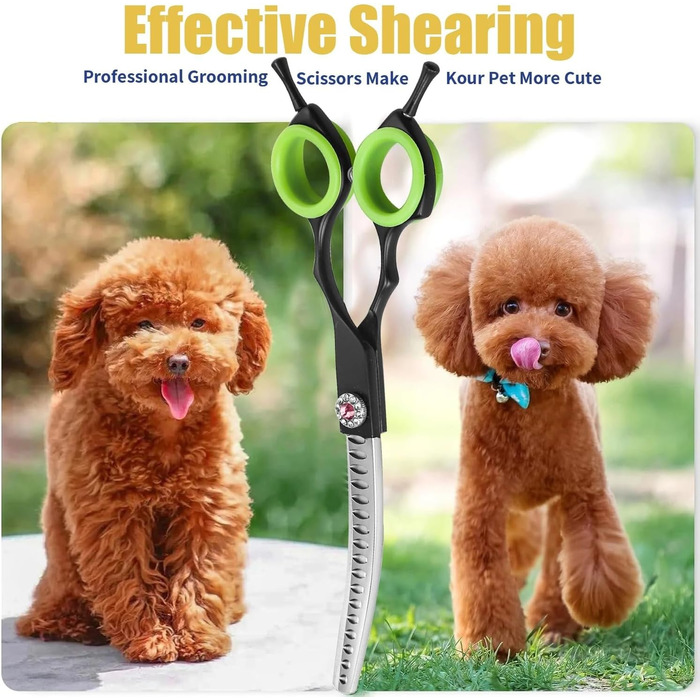 Професійна філірувальна ножиця Profi 7,0 дюймів для собак, котів та інших домашніх тварин. Ножиці для грумінгу з регулюванням натягу, сталь 440C