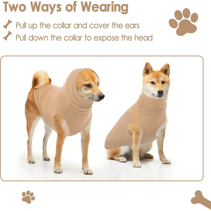 Теплий зимовий пуловер для собак великих порід, пухнастий флісовий светр з високим коміром, Khaki, розмір M