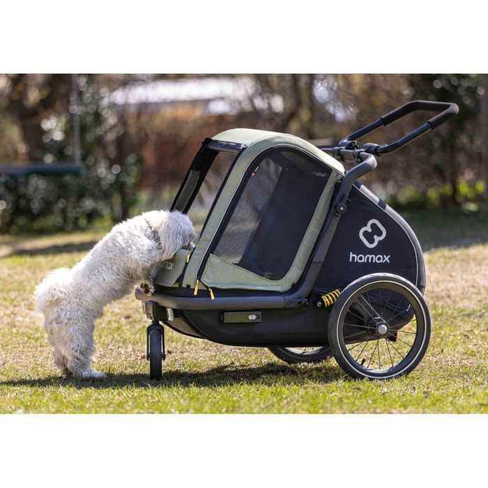 Hamax Pluto - велосипедний причіп для собак, зелений