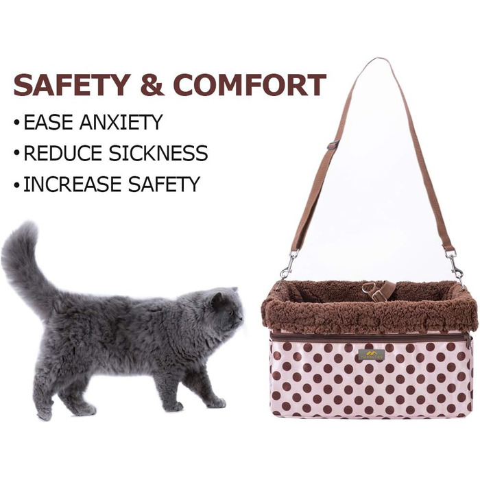 Автокрісло для собак Booster Seat з металевим каркасом та повіском, ковдра, до 9 кг