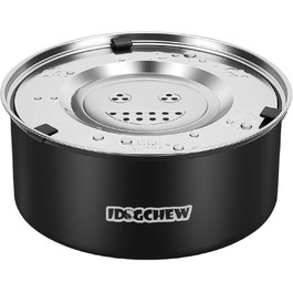 Миска для собак IDOGCHEW 3L з нержавіючої сталі, проти проливання, з антиковзним дном, чорна