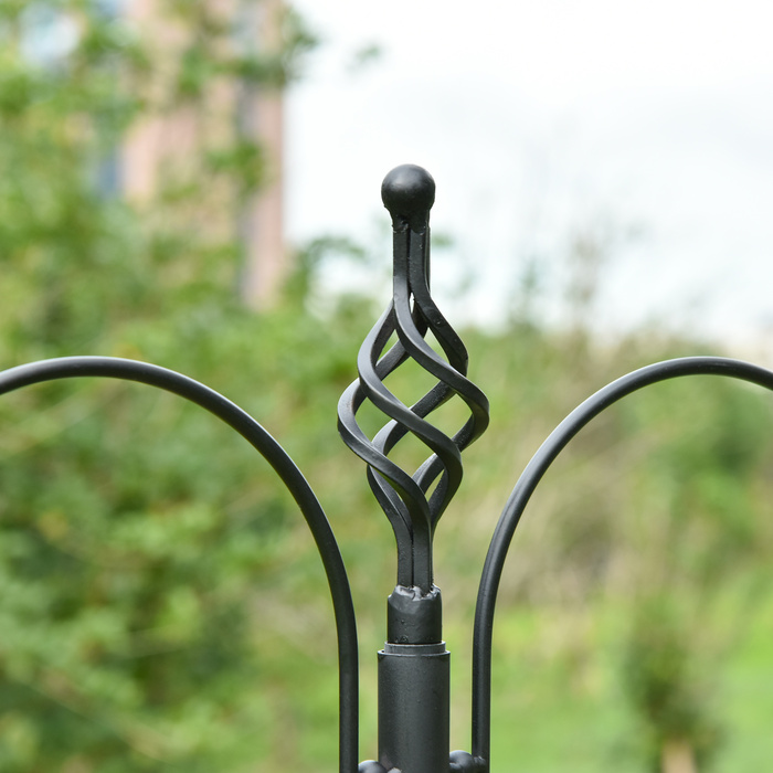PawHut Bird Feeder Декоративна годівниця для диких птахів з 4 гачками 54,5 x 54,5 x 208 см Чорний | Аосом