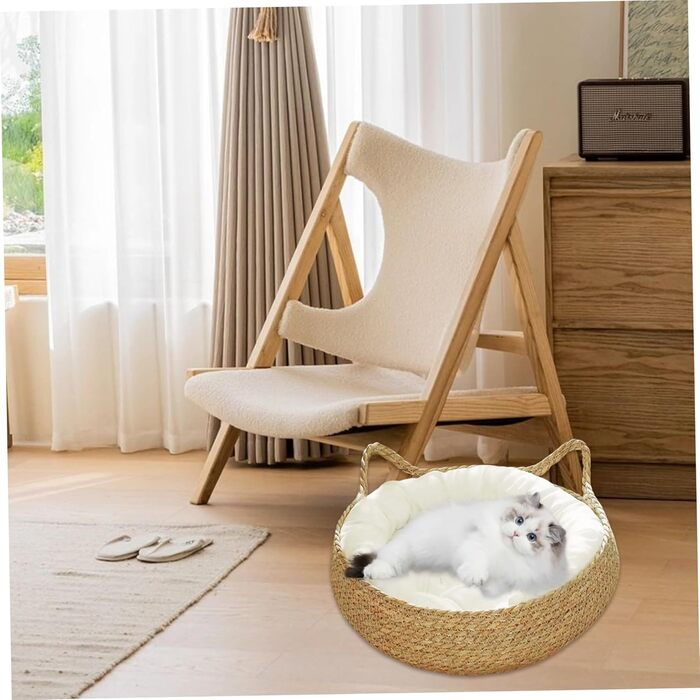 Кігтеточка-гніздо для котів Obelunrp, 43 см, круг, з м'яким подушкою, стійка до подряпин, для дому, для кошенят та великих котів