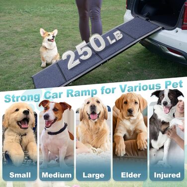 Східці для собак у автомобіль Meulbaty: 180 см x 51 см, складані, антиковзні, для собак до 113 кг