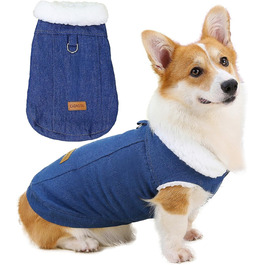 Тепла зимова куртка для собак Zunea з флісовою підкладкою, розмір 4XL, темно-синій