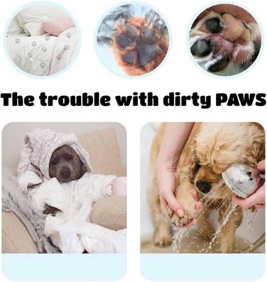 Портативний очищувач лап для собак, силіконовий, рожевий. Очищувач лап для собак 360° з масажем та доглядом за брудними кігтями.