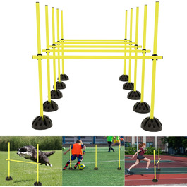 Набір пружинних стрибків YRHome для агіліті та координації - 15 стрибків, 10 підставок, 10 кліпсів (жовтий)