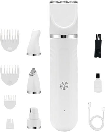 Набір для догляду за собаками 4-в-1: акумуляторна регульована шерсть, ідеально для цуценят вдома, білий колір