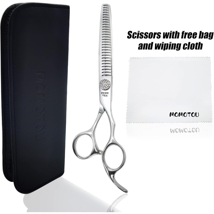 Професійна ножиця для грумінгу собак Chunker з імітацією діаманта, 440C сталь, відполірована, для домашнього використання та професійного грумінгу, 19.1 см