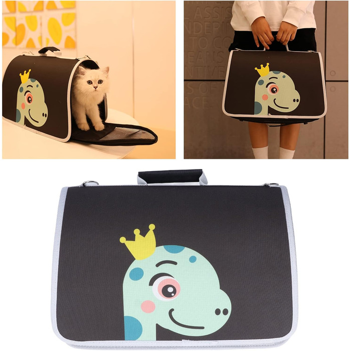 Транспортна переноска для тварин: котів, собак, маленьких та середніх розмірів. Зручна, складана сумка з плечовим ременем, Oxford-тканина (S)