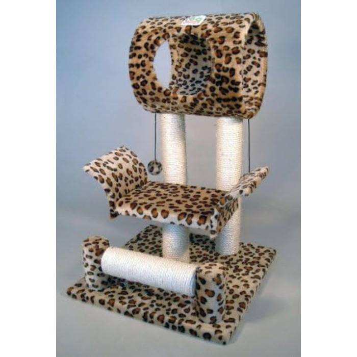 Когтеточка для котів Go Pet Club з будиночком, леопардовий принт, 44,5×45,7×71,1 см