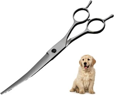 Ножиці для собак, вигнуті, професійні, з нержавіючої сталі. Ножиці для грумінгу собак та котів