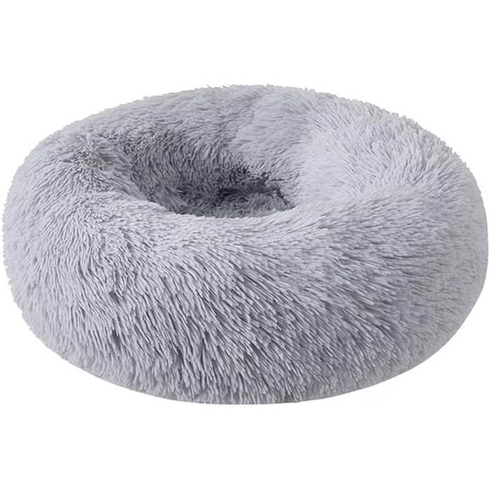 Кругле ліжко для собак та котів Chickw1, тепле м'яке ліжко-подушка Donut, миється, не слизьке, для маленьких, середніх та великих собак (світло-сірий, 80 см)