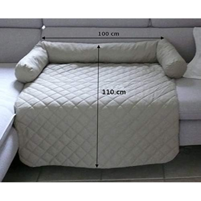 Лежак для собак Artur Soja Leo L/XL 110x110 см, бежевий, захист для дивану