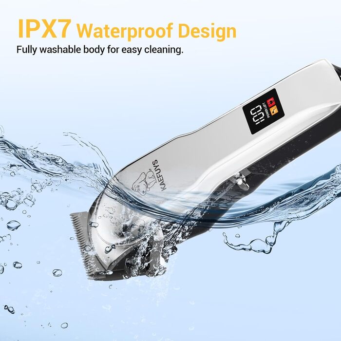 Професійний тример для стрижки шерсті собак з густим хутром: безшумний, потужний, бездротовий, акумуляторний, сріблясто-сірий