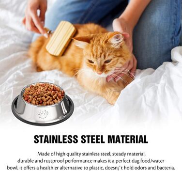 Набір мисок для котів з нержавіючої сталі (3 шт.) - миски для їжі та води для котів та маленьких собак