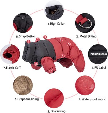 Тепла зимова куртка для собак - водонепроникний костюм для маленьких та середніх собак (жовтий, M)