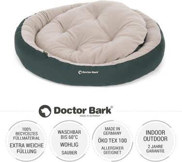 Кругле ліжко для собак середніх порід GreenLabel, м'яке, пухнасте, з вологостійким дном, фліс/бавовна, колір кобальтово-синій (L - 70x60 см)