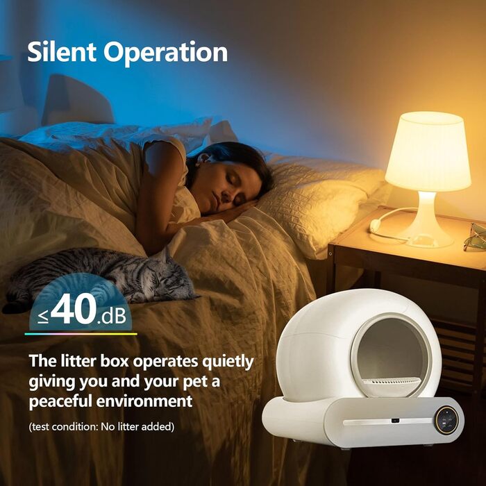 Автоматичний лоток для котів OGNGINT з самоочищенням, захистом від запаху та керуванням через додаток, XXL, для кількох котів