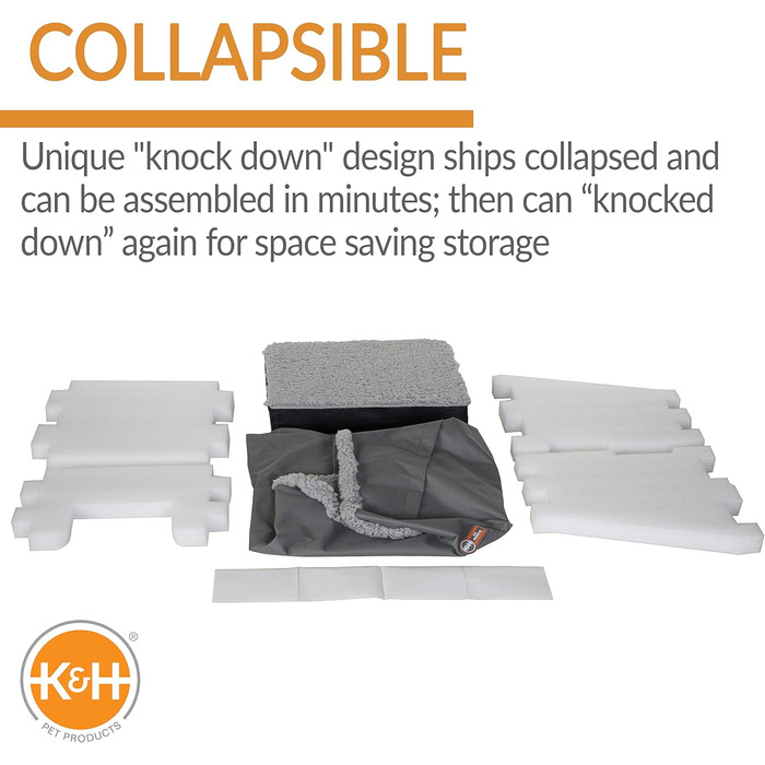 Підвищення для собак та котів K&H Pet Products, складна конструкція, сірий колір, розмір L
