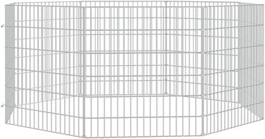 Клітка для кроликів vidaXL, 8 панелей, 54x60 см, оцинкована сталь, вольєр для домашніх тварин