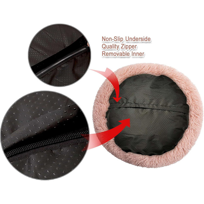 Кругла лежанка для собак та котів, лежанка-доннат, 80 см, світло-коричнева