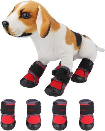 Взуття для собак: захист лап, водонепроникні антиковзні чоботи, спортивне взуття для середніх та великих собак, червоні