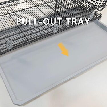 Транспортна переноска для собак, вольєр, переноска для тварин, складана, металевий каркас, 2-3 ярусна, з подвійними дверцятами, антизламна, з колесами та піддоном, легка у прибиранні (рожева, 76.5 x 48 x 61 см)