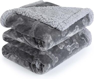 Водонепроникний коврик для собак PETTOM, 145 x 127 см, фліс Sherpa, захист дивану, миється, двосторонній, сірий