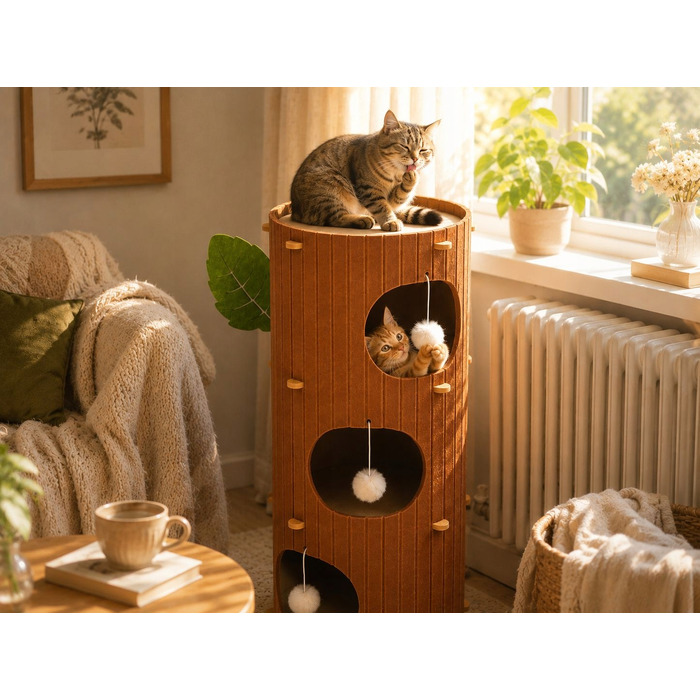 Будник для котів KUNERT, коричневий, круглий (90 см x 37 см x 90 см)
