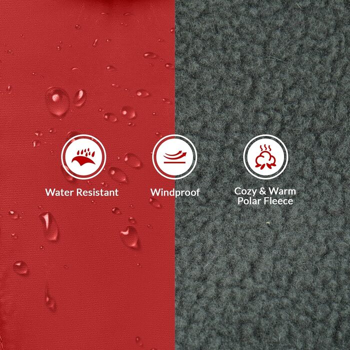 Водонепроникний зимовий теплий одяг для собак - куртка, жилет для чихуахуа, французького бульдога (Червоний, S)