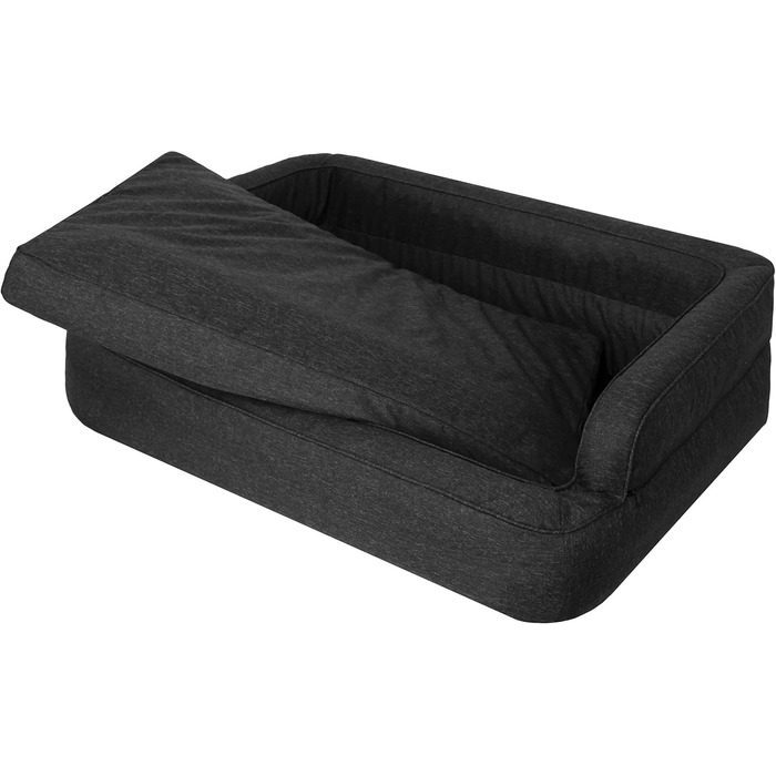 Ліжко для собак PillowPrim XXL 117x79 см, меблі для тварин, котяче ліжко, знімний чохол, чорне, лежак, кошик, подушка, диван для собак
