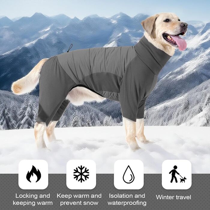 Флісовий зимовий теплий нашийник для собак з отвором для повідка, водонепроникний, Grey XL