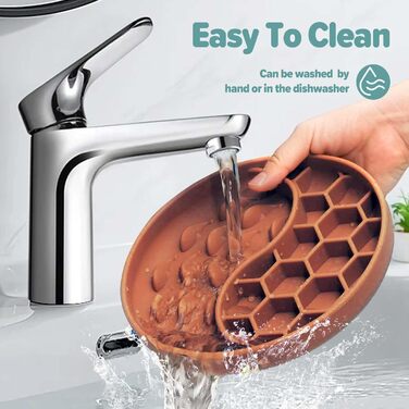 Миски для собак Slow Feeder з силікону з присосками, антиковзкі, уповільнюють швидкість їжі, зменшують тривожність та додають задоволення (Світло-зелений, Коричневий)