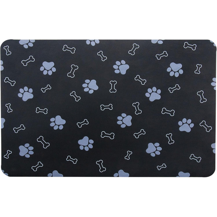 Підкладка під годівницю для собак та котів, чорна, 81,3 x 43,2 см, нековзна, швидковисихаюча, поглинаюча