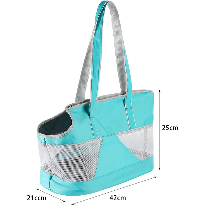 Сумка-переноска для собак та котів на літо, дихаюча, з регульованим плечовим ременем (Світло-блакитна)