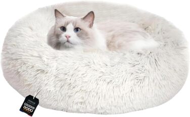 Ліжко для собак і котів PETS-TOP, плюшеве, 60 см, перлово-сіре, знімний чохол, для малих порід