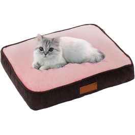 Клітка для собак Ellie-Bo, 71 x 48 см, лежанка, коричнева кордурна стінка та рожеве штучне хутро