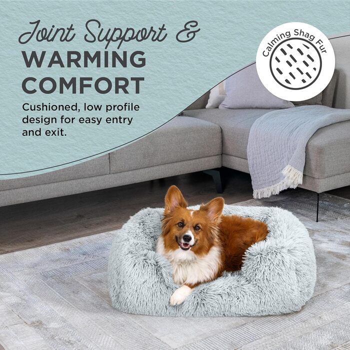 Лежак для собак Best Friends by Sheri Soothe & Snooze Lounge, прямокутний, м'який, ворсовий, машинне прання, 76×51 см, сірий